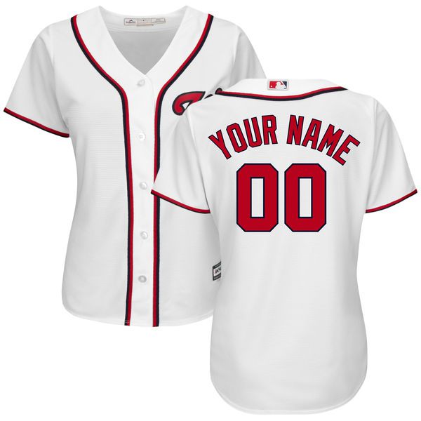 Women Washington Nationals Majestic White Home Cool Base Custom MLB Jersey->customized mlb jersey->Custom Jersey